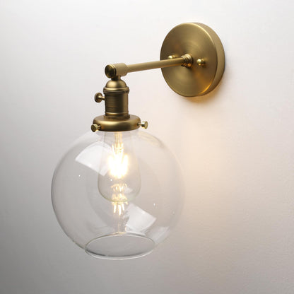 Industrial Wall Sconce with 7.87 Inches Globe Canopy