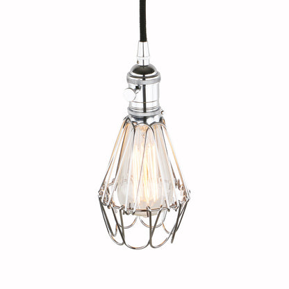 Industrial Retro Loft Bar Metal Cage Hanging Pendant Light Lamp Fixture