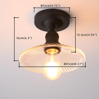 Industrial Semi Flush Mount Ceiling Light for Hallway, Entryway, Kitchen, Bedroom