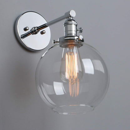 Industrial Wall Sconce with 7.87 Inches Globe Canopy