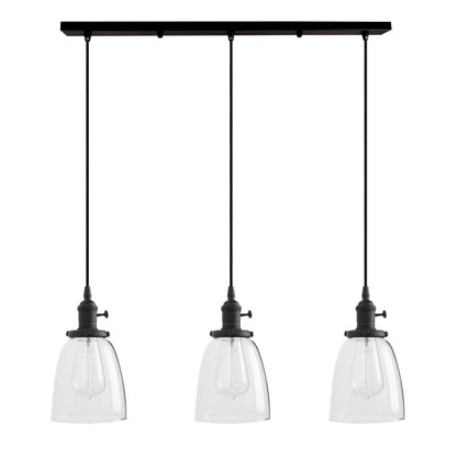 Industrial Modern Vintage Loft Bar Kitchen Pendant Lights Fittings Cluster Chandelier Glass Lampshade