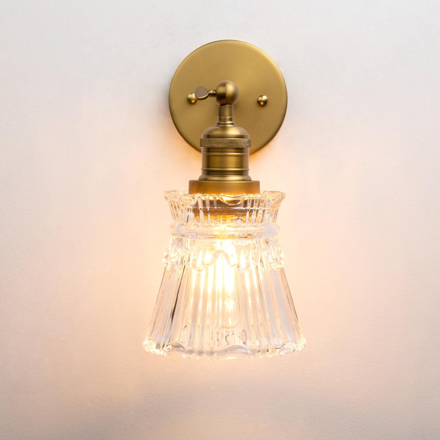 Modern Wall Sconce Light with Heavy Crafts Handmade Glass, Hardwired Wall Lamp