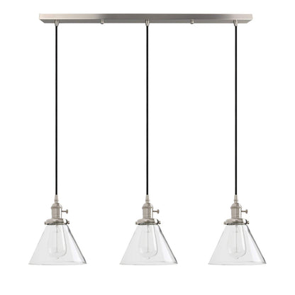 Industrial Vintage Loft Bar Chandelier Cone Three Lights Hanging Ceiling Pendant Light