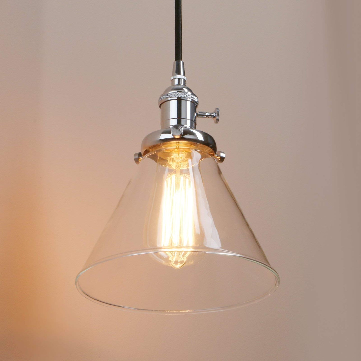 Industrial Vintage Loft Bar Chandelier Cone Three Lights Hanging Ceiling Pendant Light