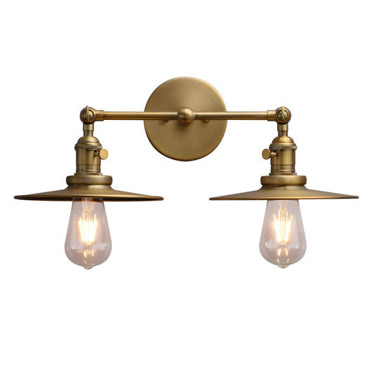 2 Lights Wall Sconce Antique Finished Bathroom Vanity Light