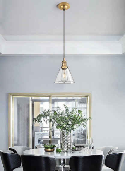 Modern Pendant Light Fixtures, Over Kitchen Island Sink Style with Clear Glass Shade