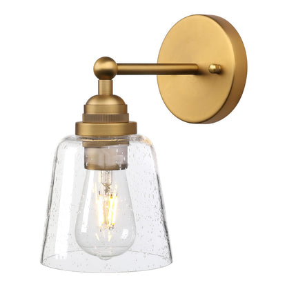 Vintage Industrial Single Sconce Hardwired with 5.31''Raindrop Bubble Funnel Glass Shade Lamps