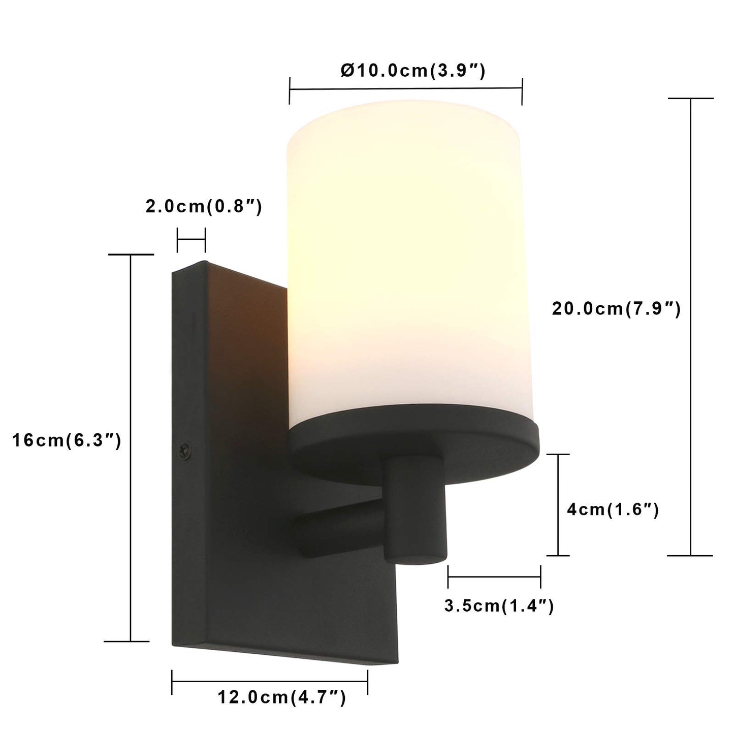 Wide Application Unique Frosted Glass Wall Light