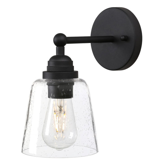 Vintage Industrial Single Sconce Hardwired with 5.31''Raindrop Bubble Funnel Glass Shade Lamps
