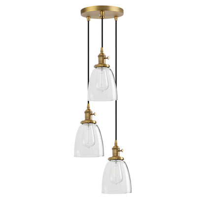 Industrial Modern Vintage Edison Triple Pendant Lights, Retro Lamp Flush