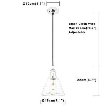 Modern Pendant Light Fixtures, Over Kitchen Island Sink Style with Clear Glass Shade