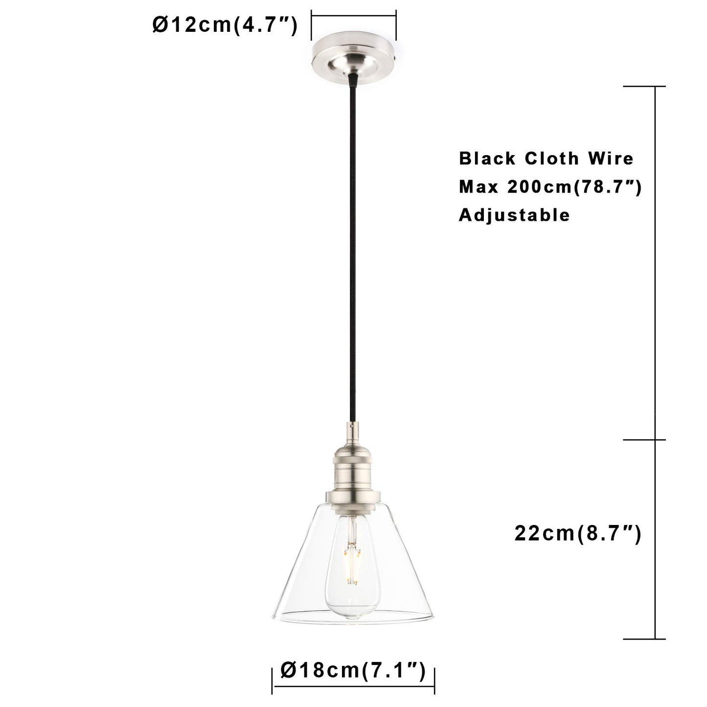 Modern Pendant Light Fixtures, Over Kitchen Island Sink Style with Clear Glass Shade