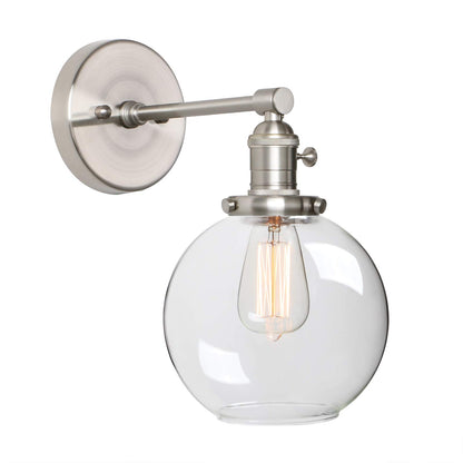 Industrial Wall Sconce with 7.87 Inches Globe Canopy