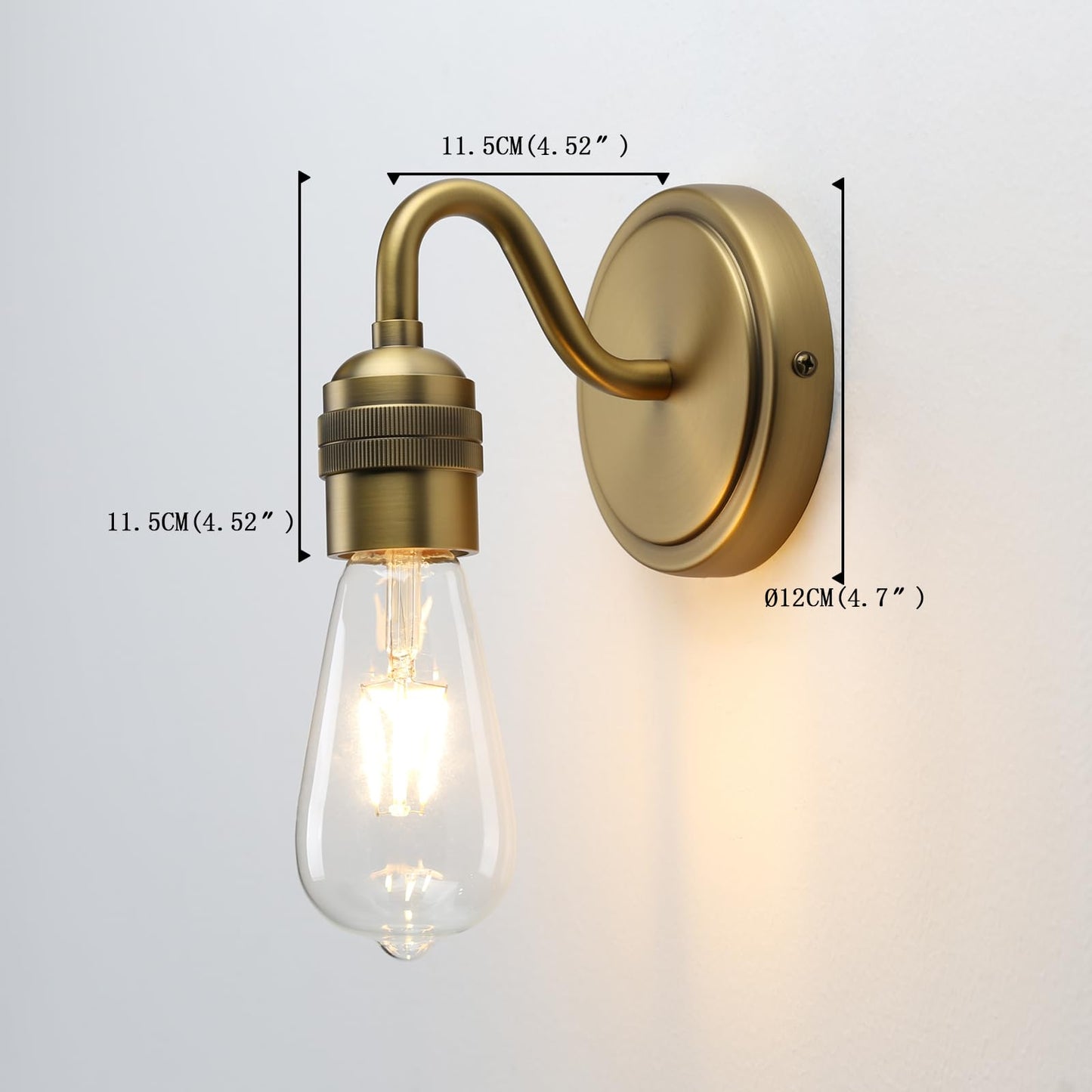 Industrial Gooseneck Wall Sconce, Vintage Up Down,Retro Metal Lighting