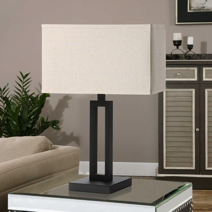 White Fabric Shade Indoor Table Lamp Bedside Nightstand Desk Lamp