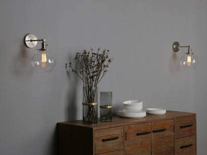 Industrial Wall Sconce with 7.87 Inches Globe Canopy