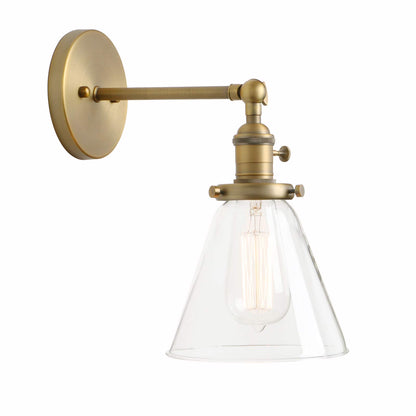 Industrial Wall Sconce Lighting Single Brass Sconce