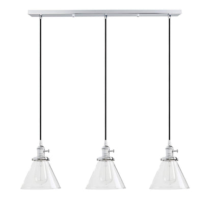 Industrial Vintage Loft Bar Chandelier Cone Three Lights Hanging Ceiling Pendant Light