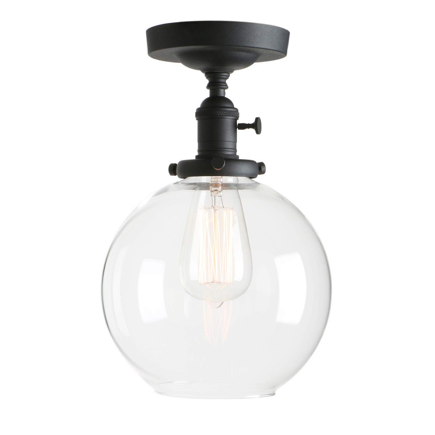 7.9" Globe Clear Glass Vintage Ceiling Light 1-Lights Pendant Lighting