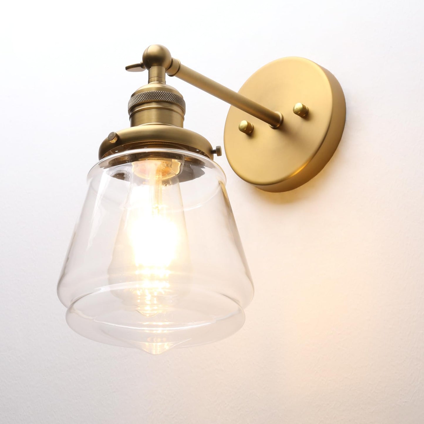 Black Sconce Light Industrial Wall Sconce with Clear Glass