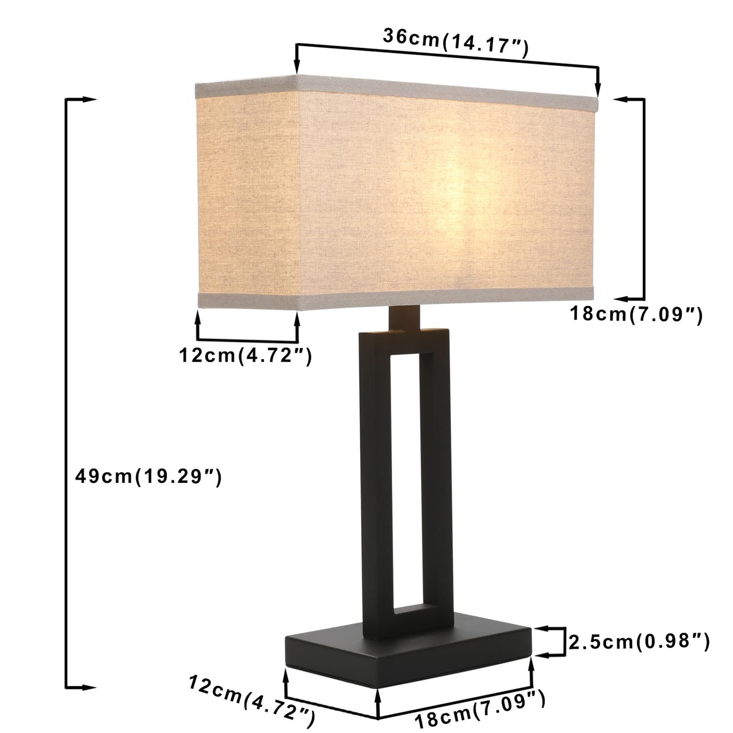 White Fabric Shade Indoor Table Lamp Bedside Nightstand Desk Lamp