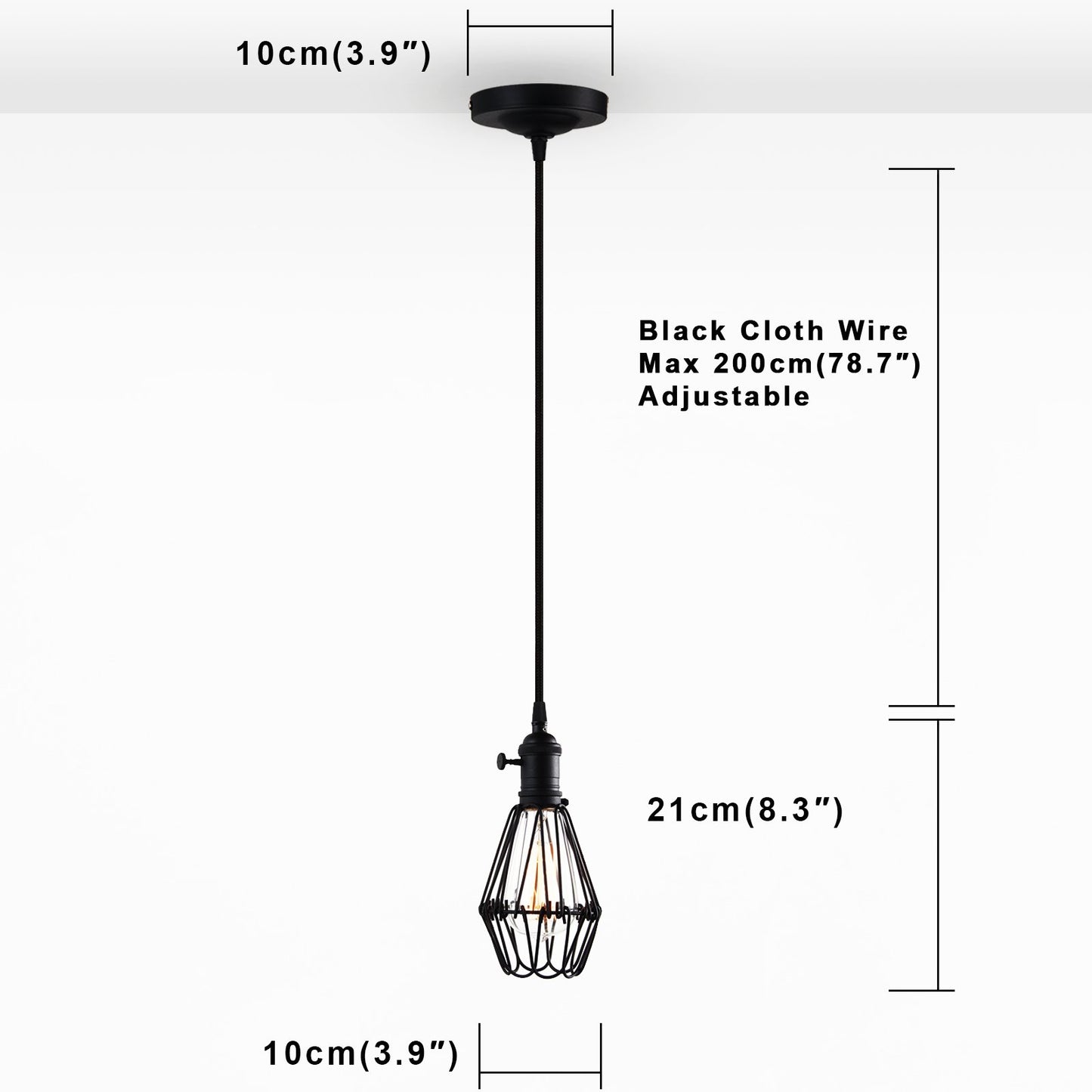 Industrial Retro Loft Bar Metal Cage Hanging Pendant Light Lamp Fixture