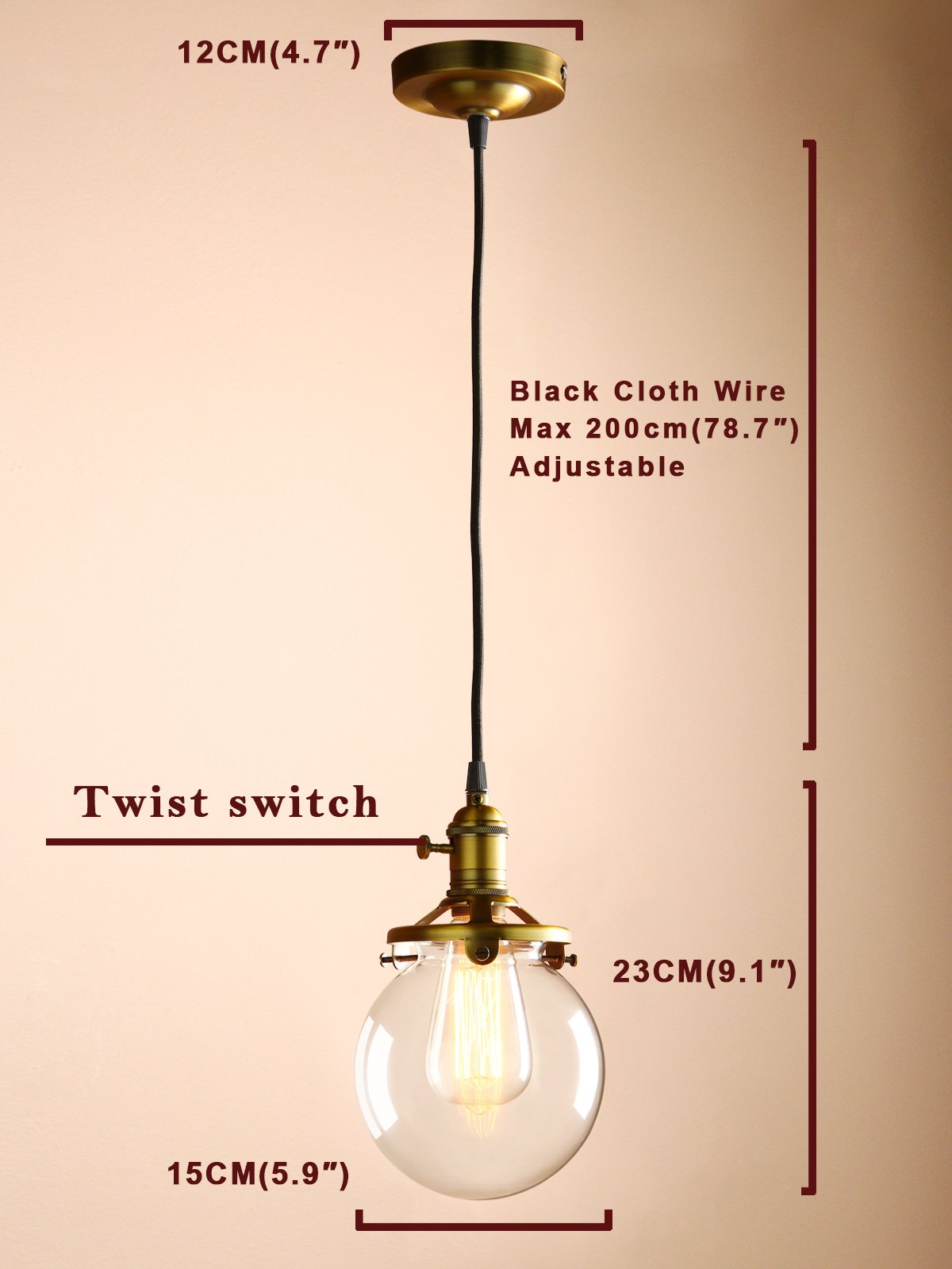 Vintage Industrial Pendant Light Fixture