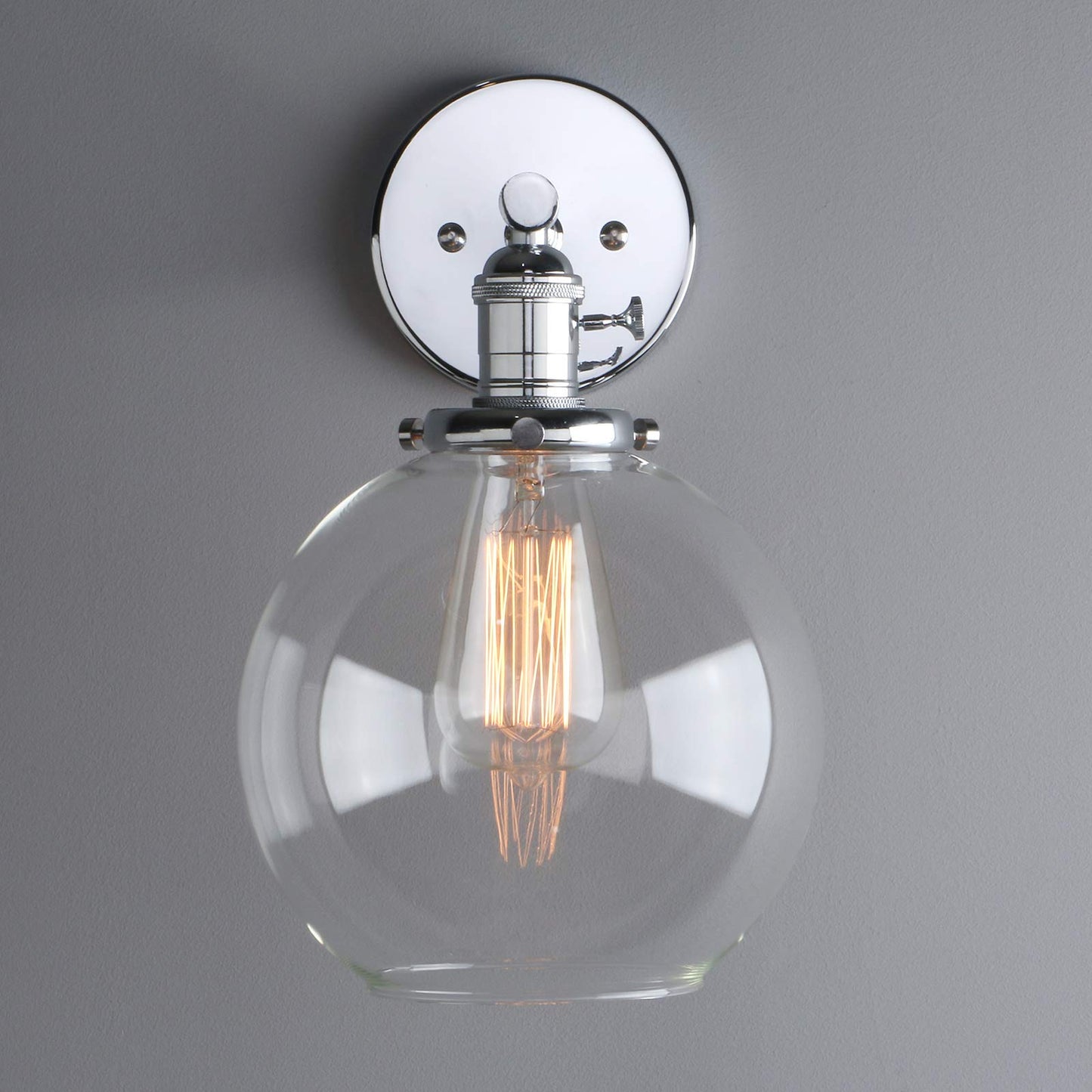 Industrial Wall Sconce with 7.87 Inches Globe Canopy