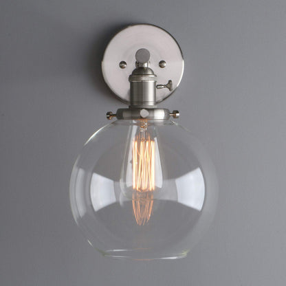 Industrial Wall Sconce with 7.87 Inches Globe Canopy