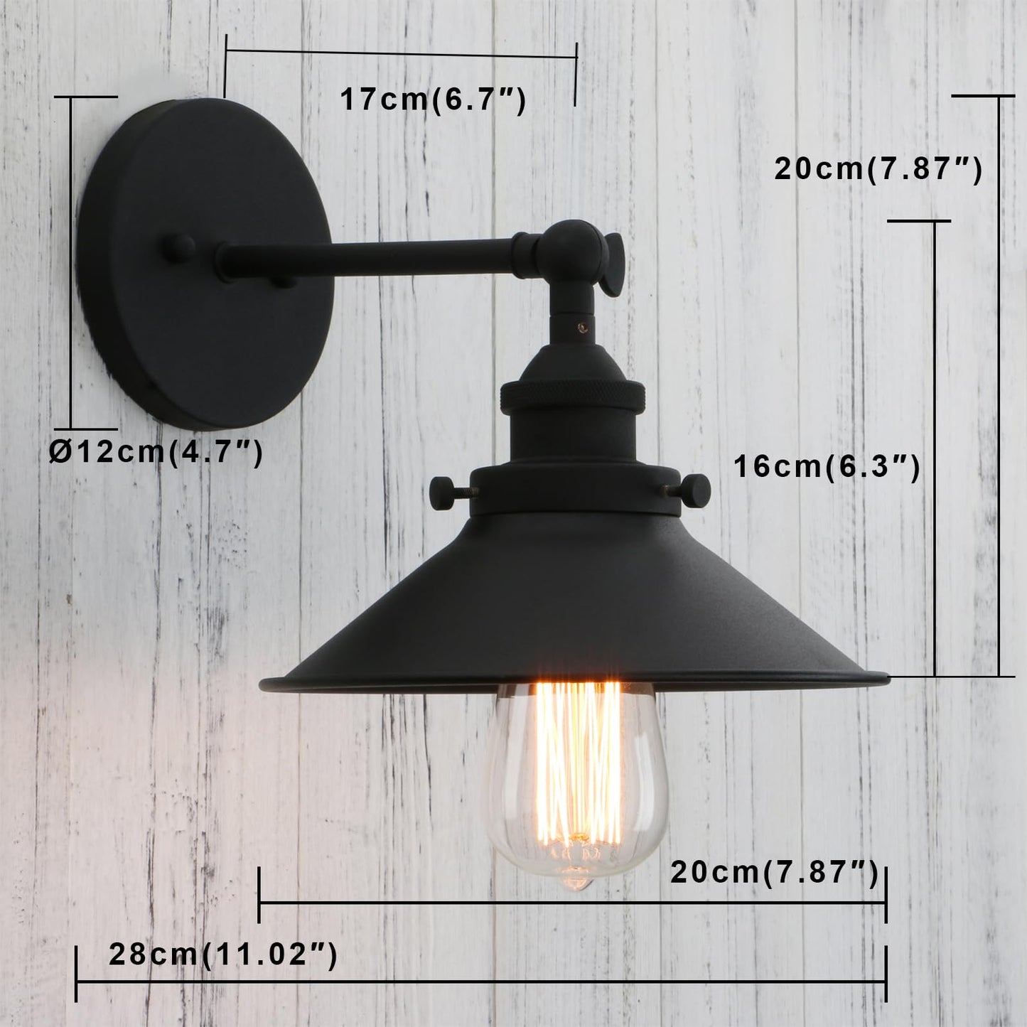 Vintage Industrial Metal Wall Sconce Lighting