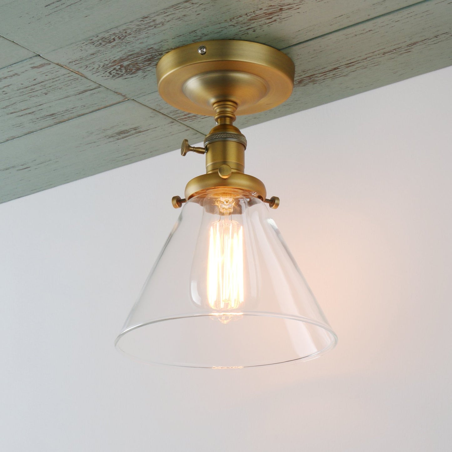 Vintage Industrial Semi Flush Mount Ceiling Light Fixture