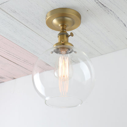 7.9" Globe Clear Glass Vintage Ceiling Light 1-Lights Pendant Lighting