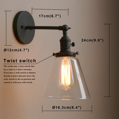 Industrial Wall Sconce Lighting Single Brass Sconce