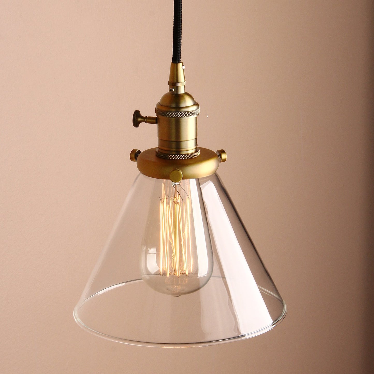 Industrial Vintage Loft Bar Chandelier Cone Three Lights Hanging Ceiling Pendant Light