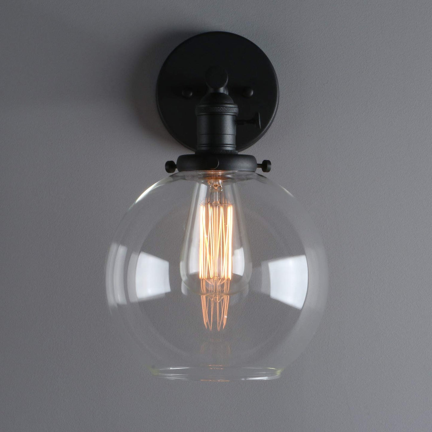 Industrial Wall Sconce with 7.87 Inches Globe Canopy