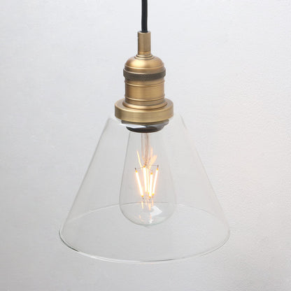 Industrial 3-Light Pendant Light, Adjustable with Clear Glass Shade