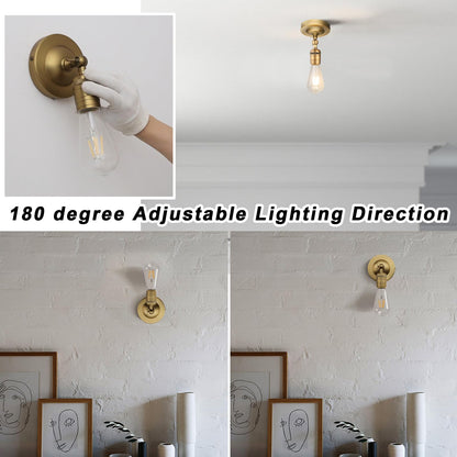 180 Degree Adjustable Single Sconce Light Simple Industrial Wall Sconce Lighting