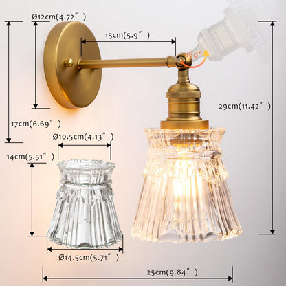 Modern Wall Sconce Light with Heavy Crafts Handmade Glass, Hardwired Wall Lamp