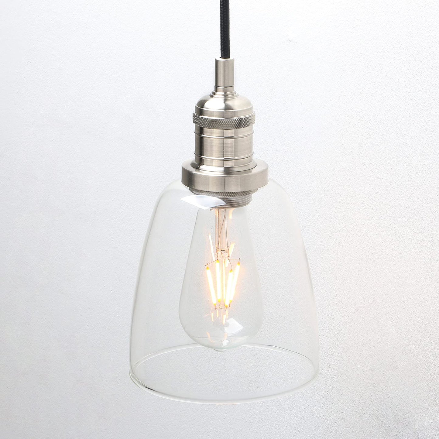 Vintage Pendant Light Industrial Hanging Bell Glass Shade Ceiling Lamp Pendant Fixture