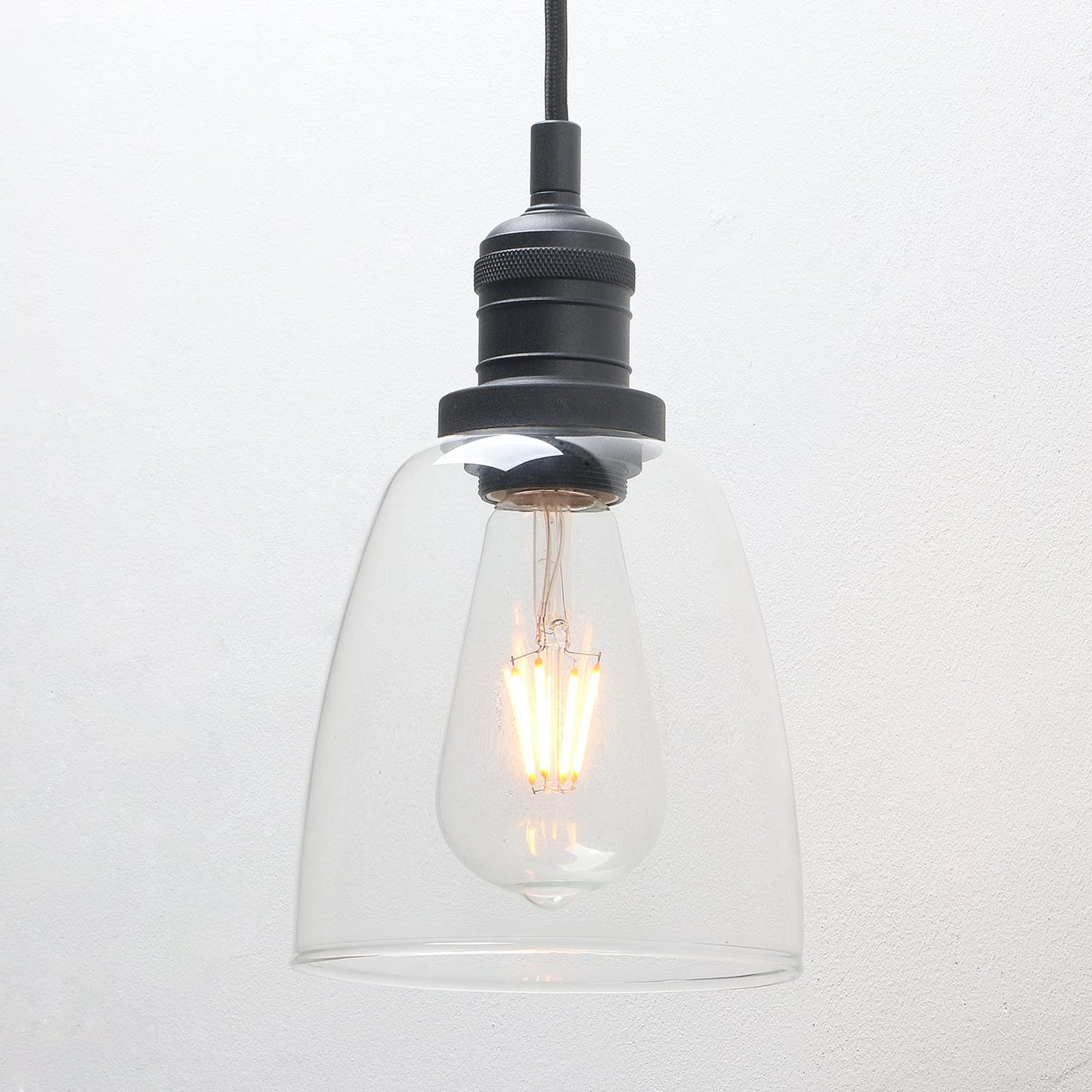 Vintage Pendant Light Industrial Hanging Bell Glass Shade Ceiling Lamp Pendant Fixture