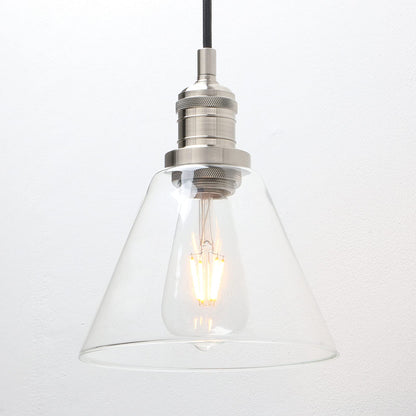 Industrial 3-Light Pendant Light, Adjustable with Clear Glass Shade