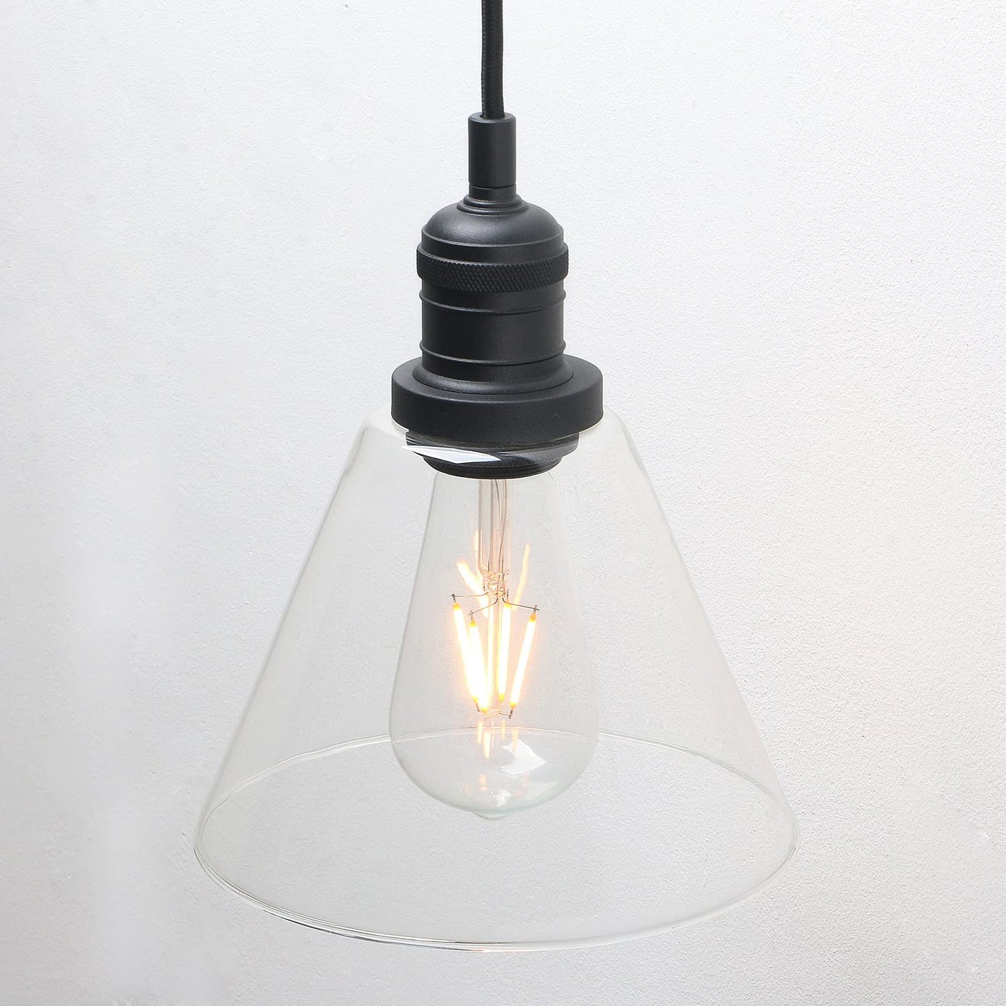 Modern Pendant Light Fixtures, Over Kitchen Island Sink Style with Clear Glass Shade