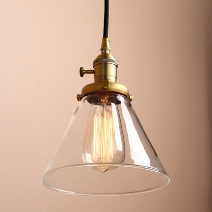 Industrial Vintage Loft Bar Chandelier Cone Three Lights Hanging Ceiling Pendant Light