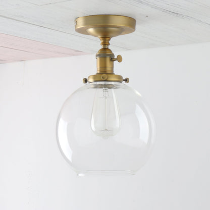 7.9" Globe Clear Glass Vintage Ceiling Light 1-Lights Pendant Lighting