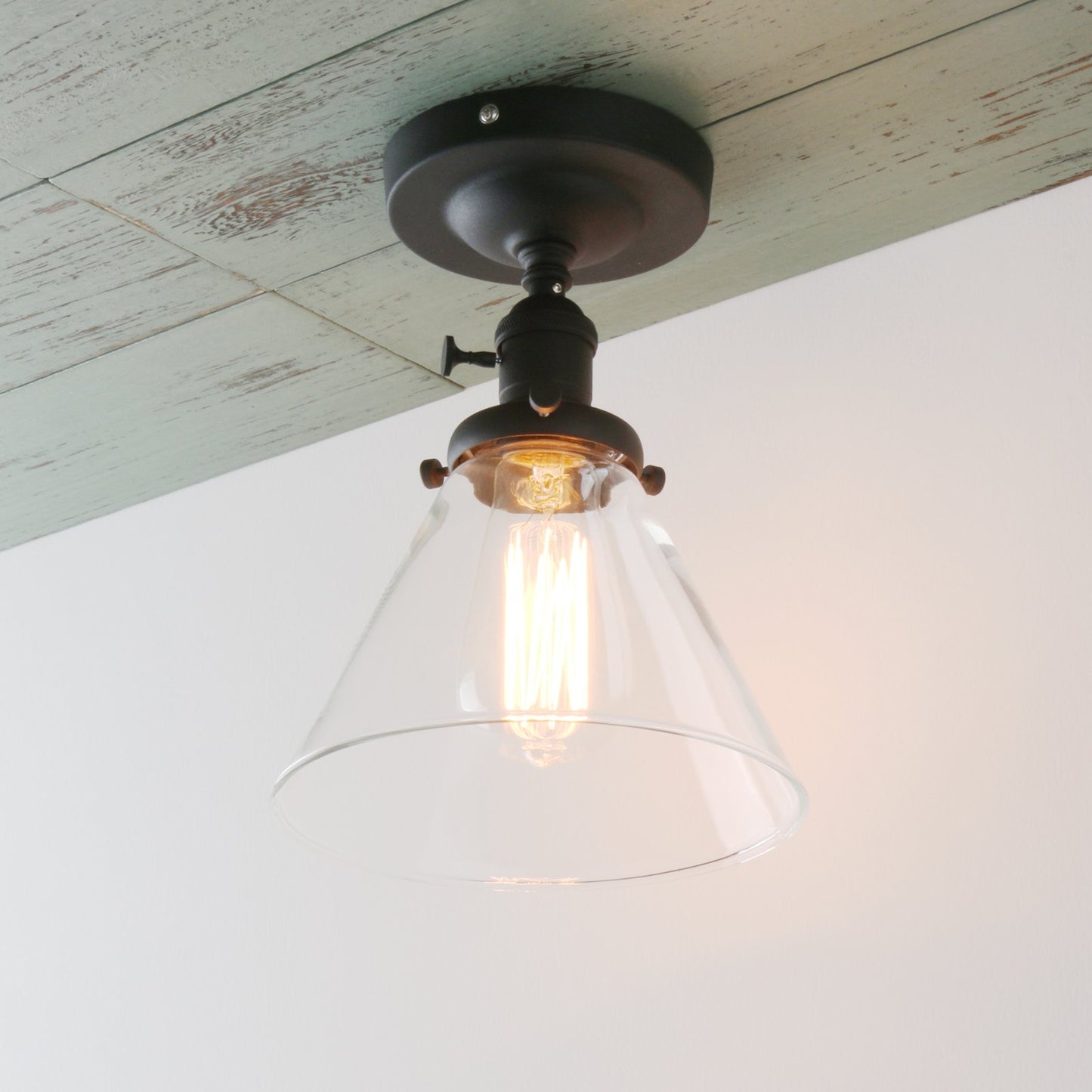 Vintage Industrial Semi Flush Mount Ceiling Light Fixture