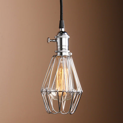 Industrial Retro Loft Bar Metal Cage Hanging Pendant Light Lamp Fixture