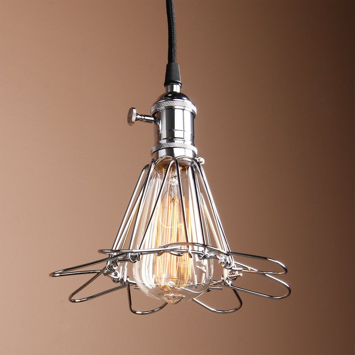 Industrial Retro Loft Bar Metal Cage Hanging Pendant Light Lamp Fixture