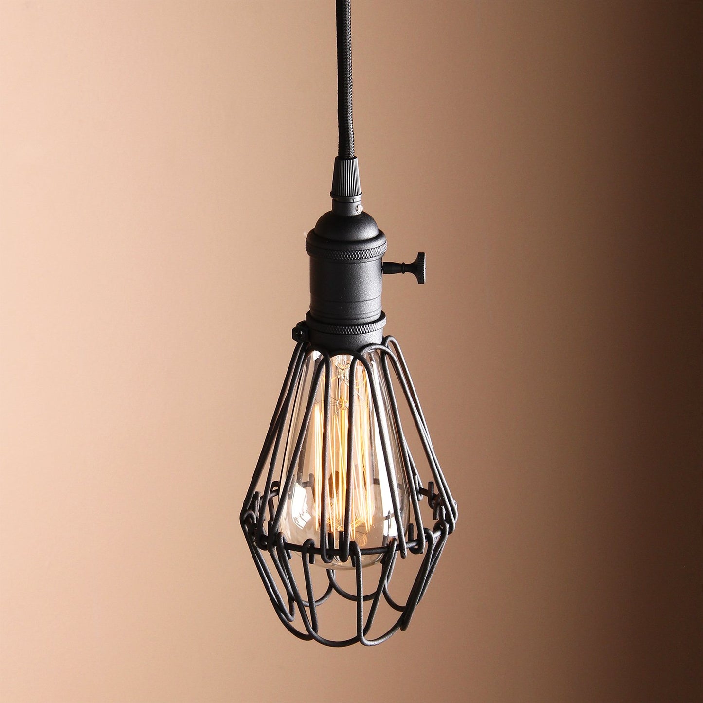 Industrial Retro Loft Bar Metal Cage Hanging Pendant Light Lamp Fixture