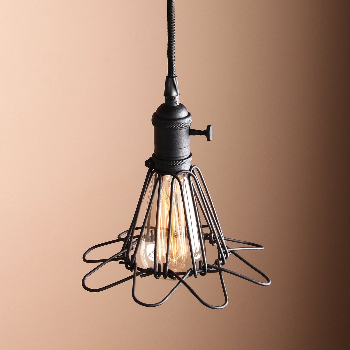 Industrial Retro Loft Bar Metal Cage Hanging Pendant Light Lamp Fixture