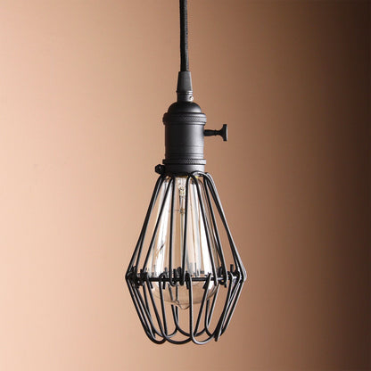 Industrial Retro Loft Bar Metal Cage Hanging Pendant Light Lamp Fixture